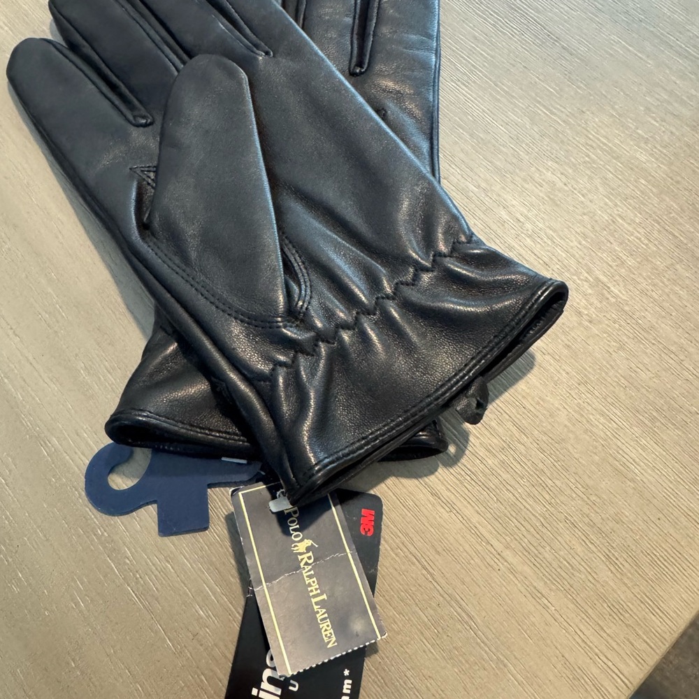 Polo by Ralph Lauren Black Leather Gloves